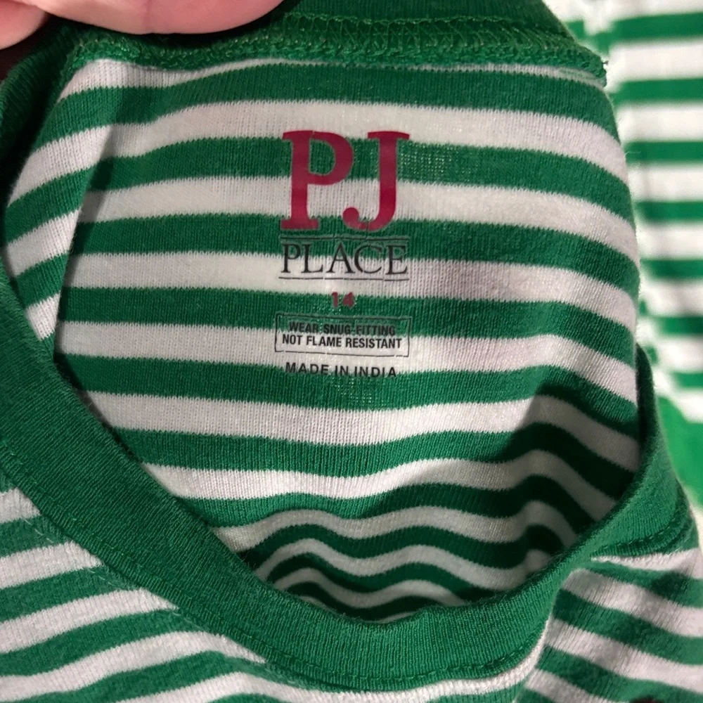 Festive Reindeer Striped Kids Pajama Set